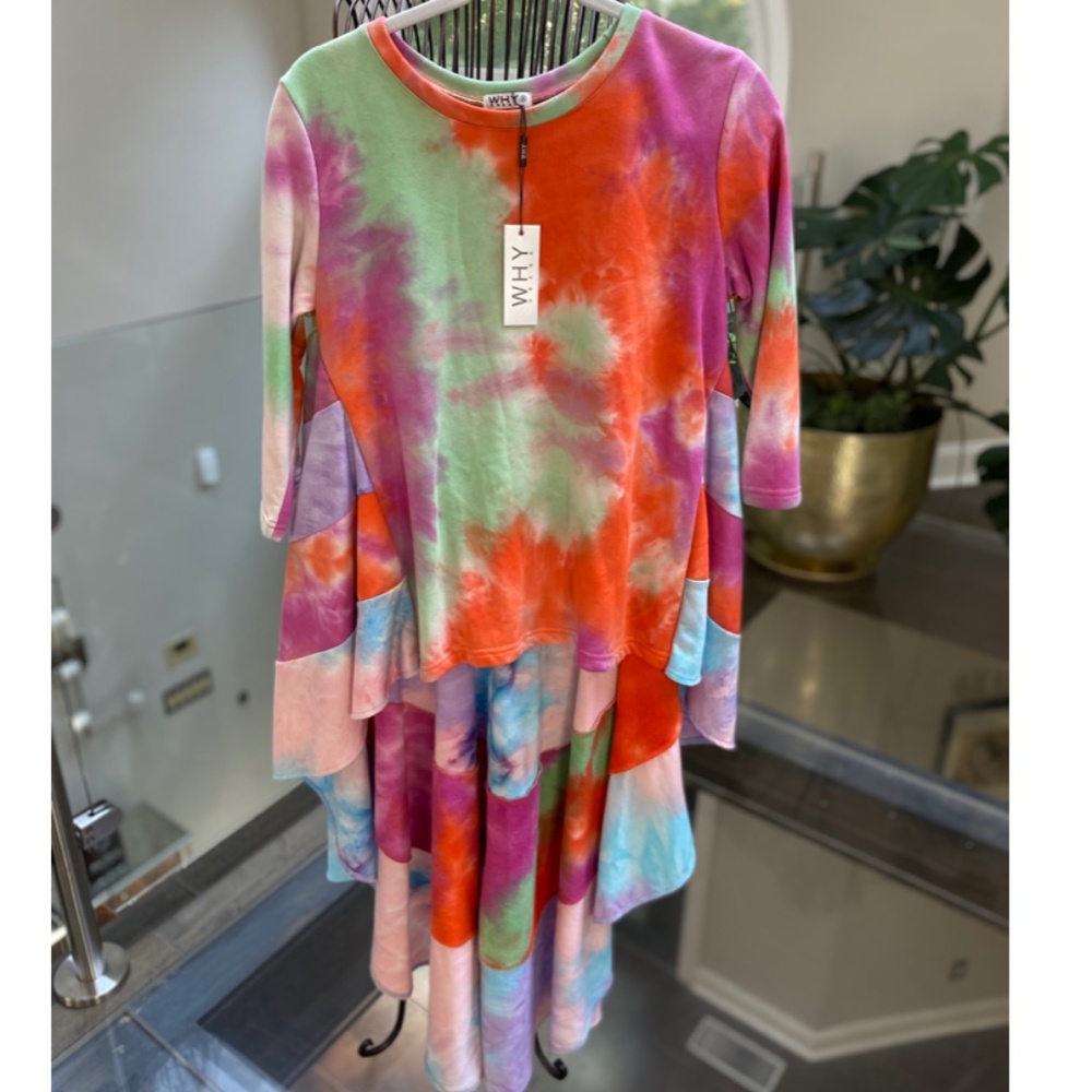 WHY Tie-Dye High Low Dress